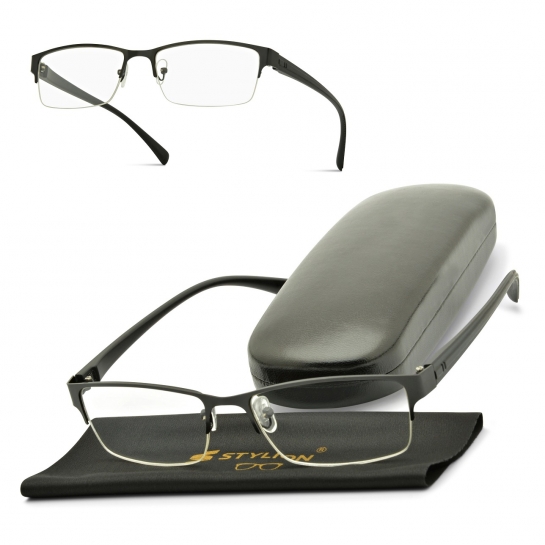 Plusy +1.00 Okulary korekcyjne żyłkowe prostokątne do czytania ST329